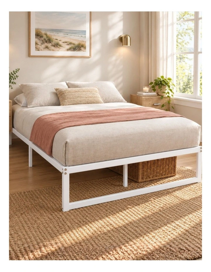 Quick Lock Bed Frame in White image 1