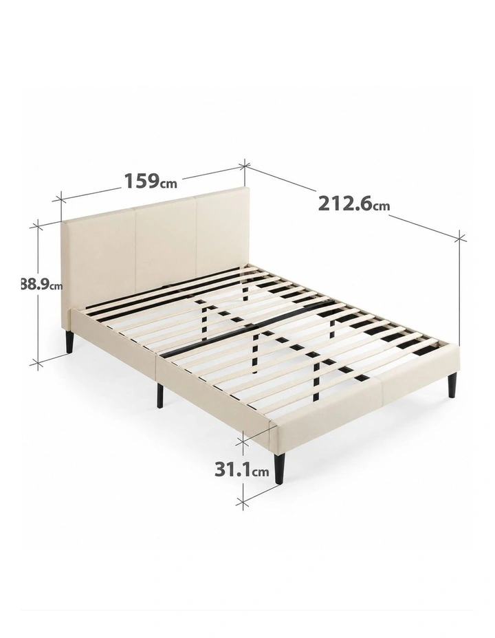 Liam Fabric Bed Frame in Cream Beige image 6