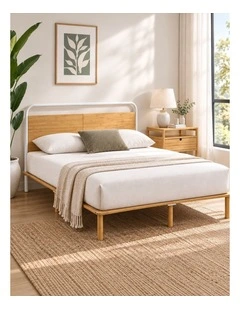 Arden Pipe Metal & Bamboo Bed Frame