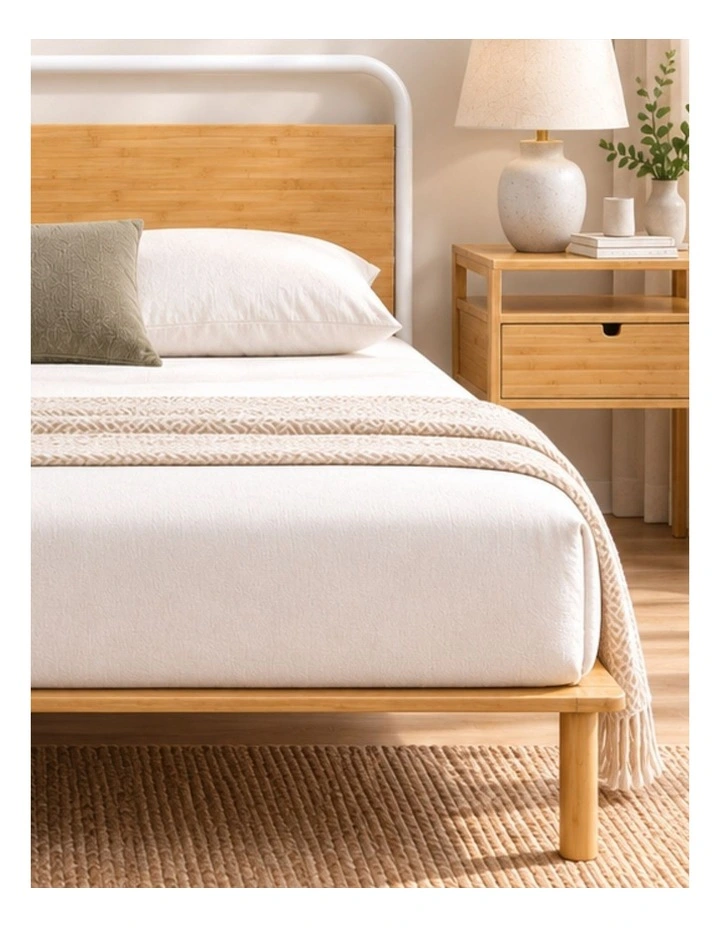 Arden Pipe Metal & Bamboo Bed Frame image 3
