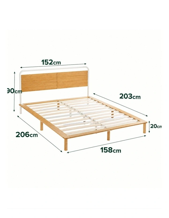 Arden Pipe Metal & Bamboo Bed Frame image 6