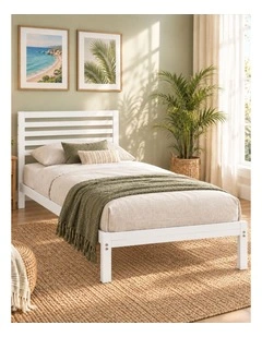 Kai Bamboo & Metal Bed Frame in White