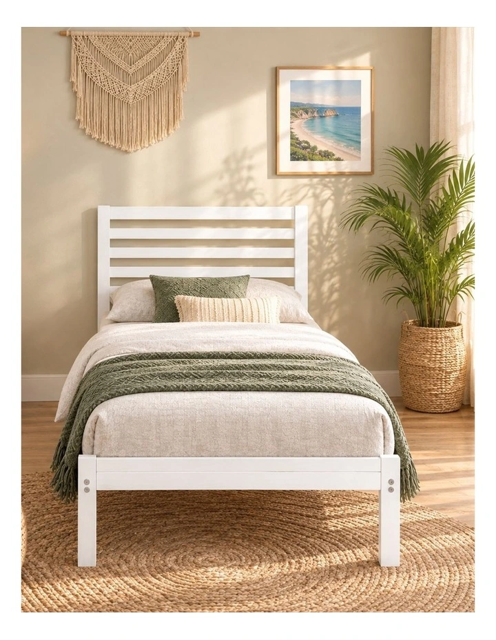Kai Bamboo & Metal Bed Frame in White image 2