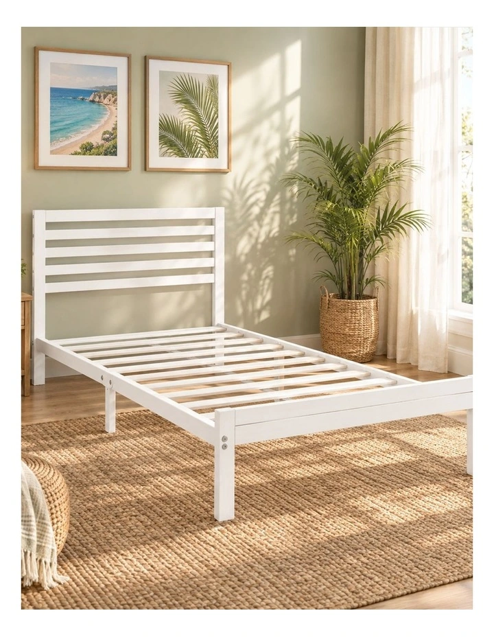 Kai Bamboo & Metal Bed Frame in White image 3