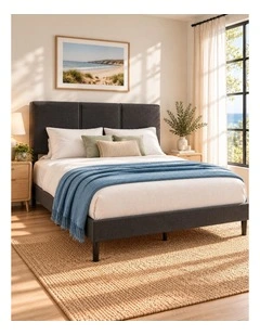 Cambril Fabric Bed Frame in Dark Grey