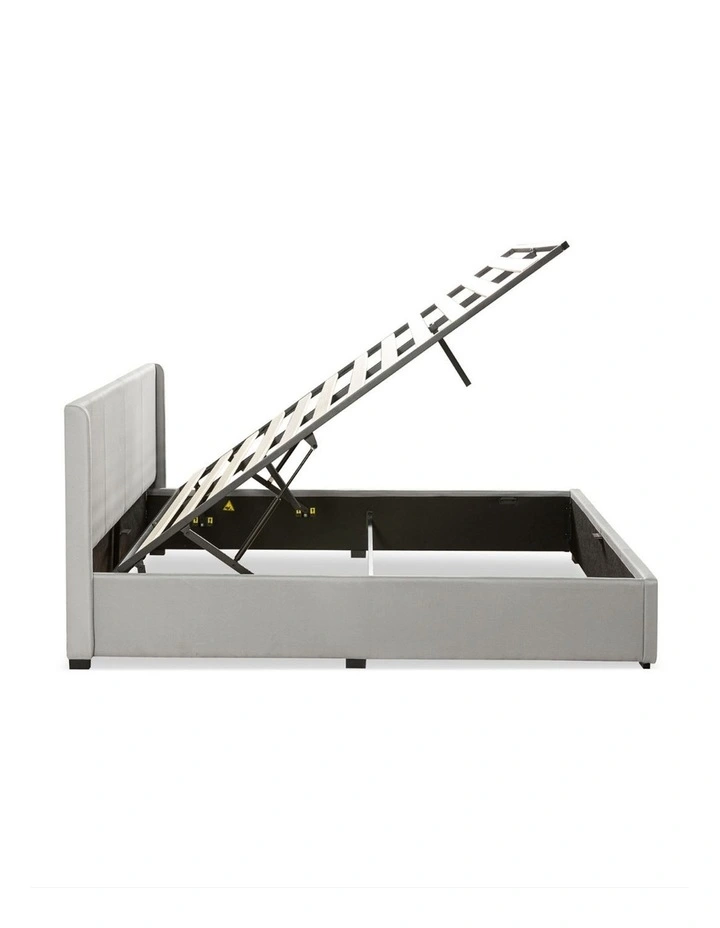 Maddon Gas Lift Storage Fabric Bed Frame in Light Grey image 5