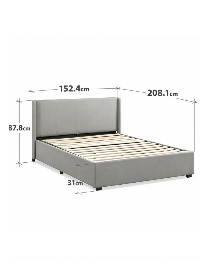Maddon Gas Lift Storage Fabric Bed Frame in Light Grey image 7