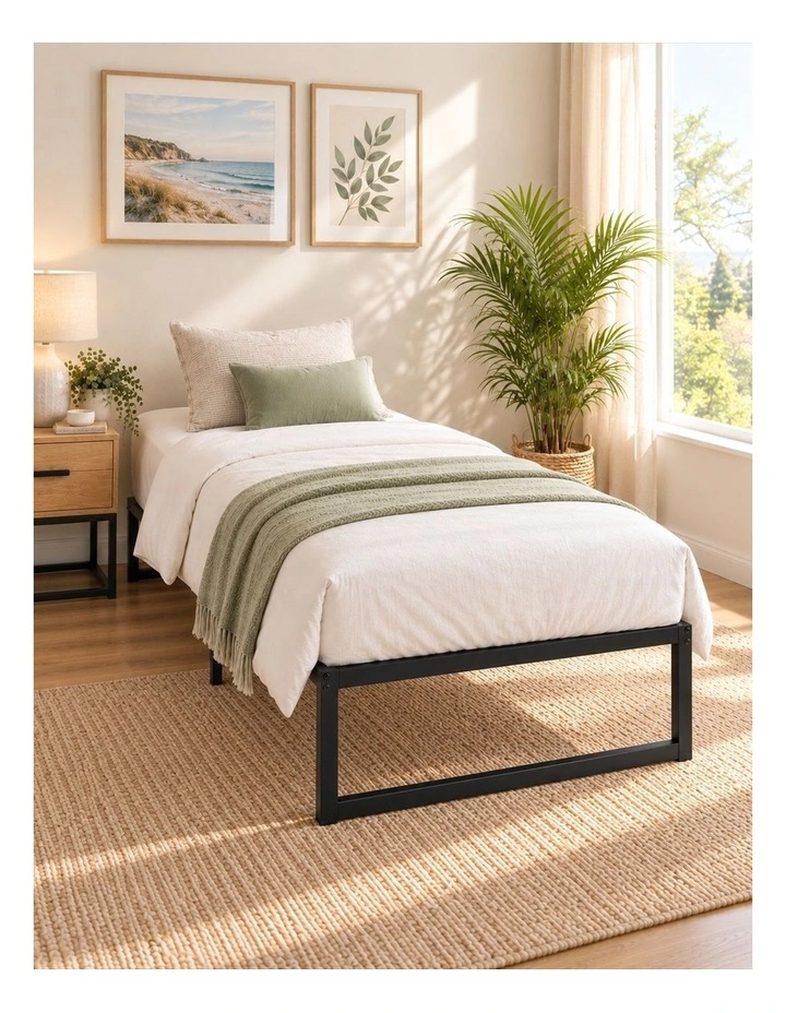Quick Lock Metal Bed Frame in Black image 1