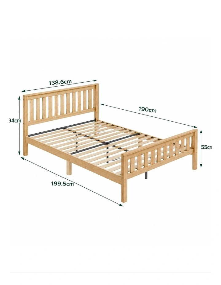 Alexia Bamboo Wood Bed Frame with Footboard image 7