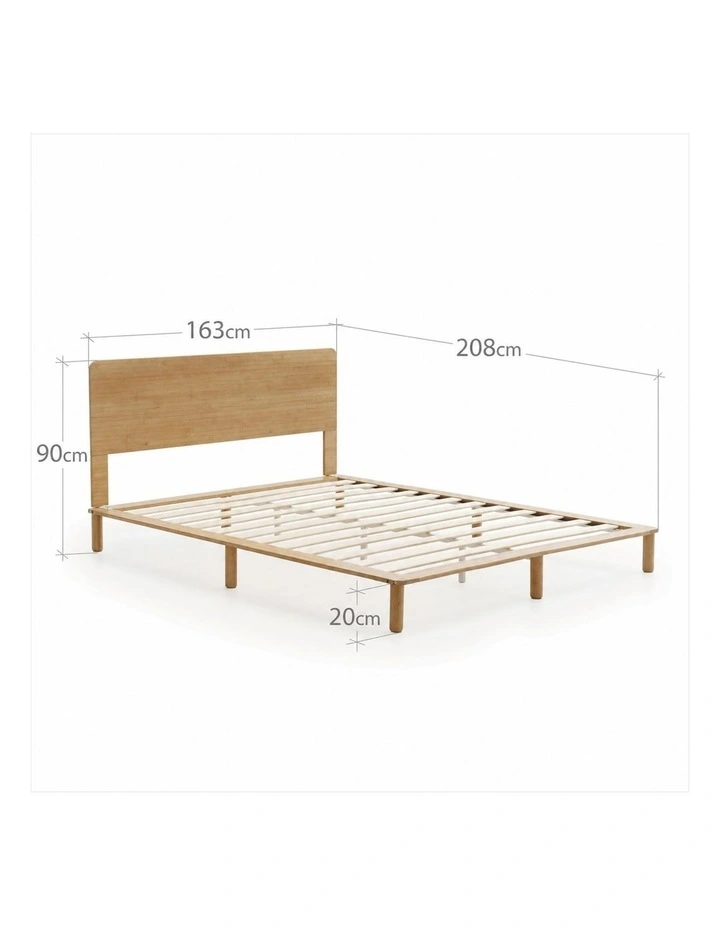 Arden Japandi Bamboo Wood Bed Frame in Natural image 7