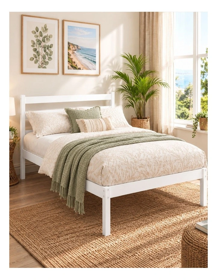 Robin Wood Bed Frame in White image 1