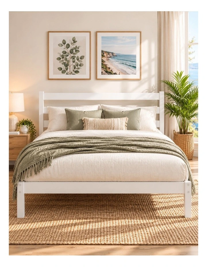 Robin Wood Bed Frame in White image 2
