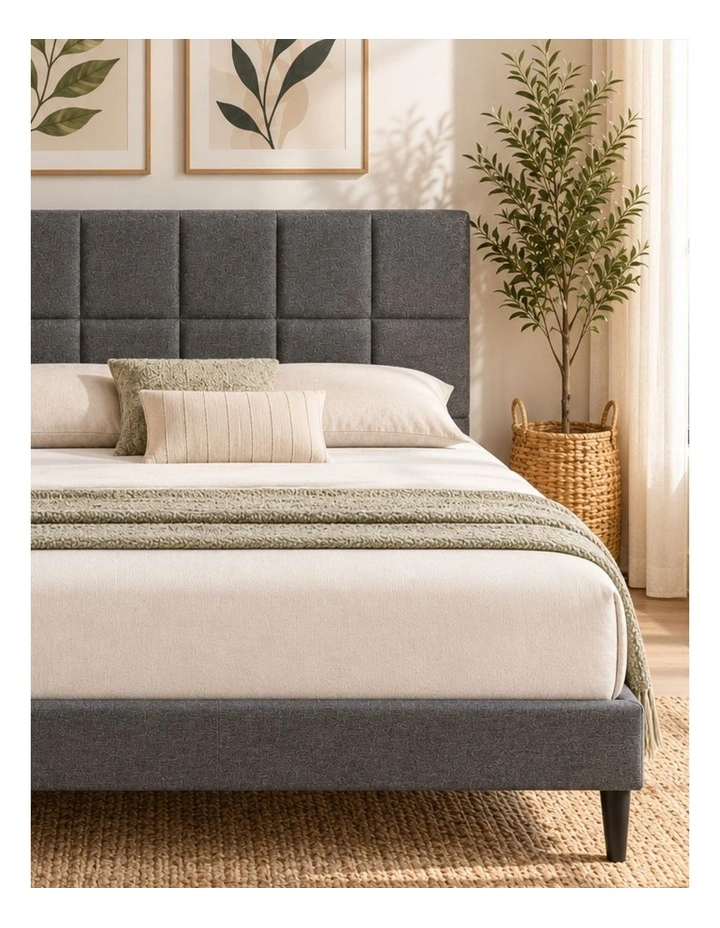 Lottie Fabric Upholstered Bed Frame in Grey image 3