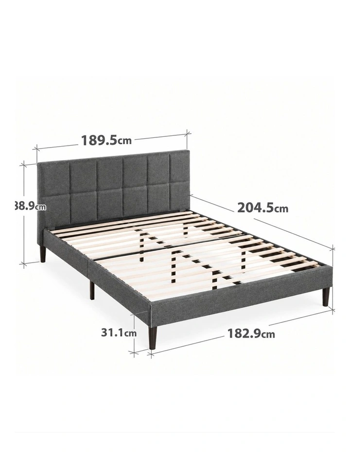 Lottie Fabric Upholstered Bed Frame in Grey image 6