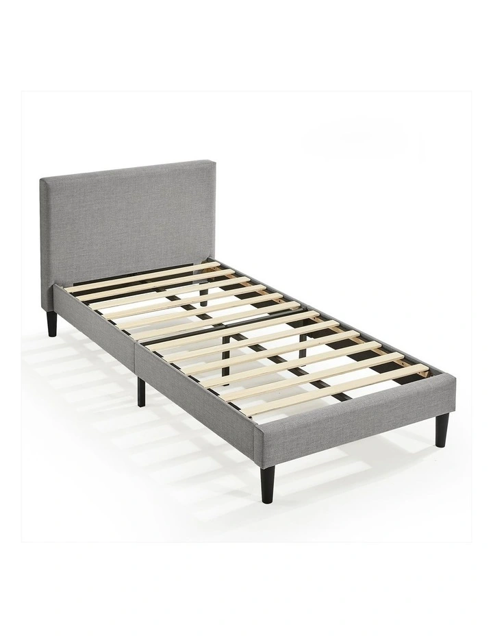Liam Fabric Bed Frame in Light Grey image 4