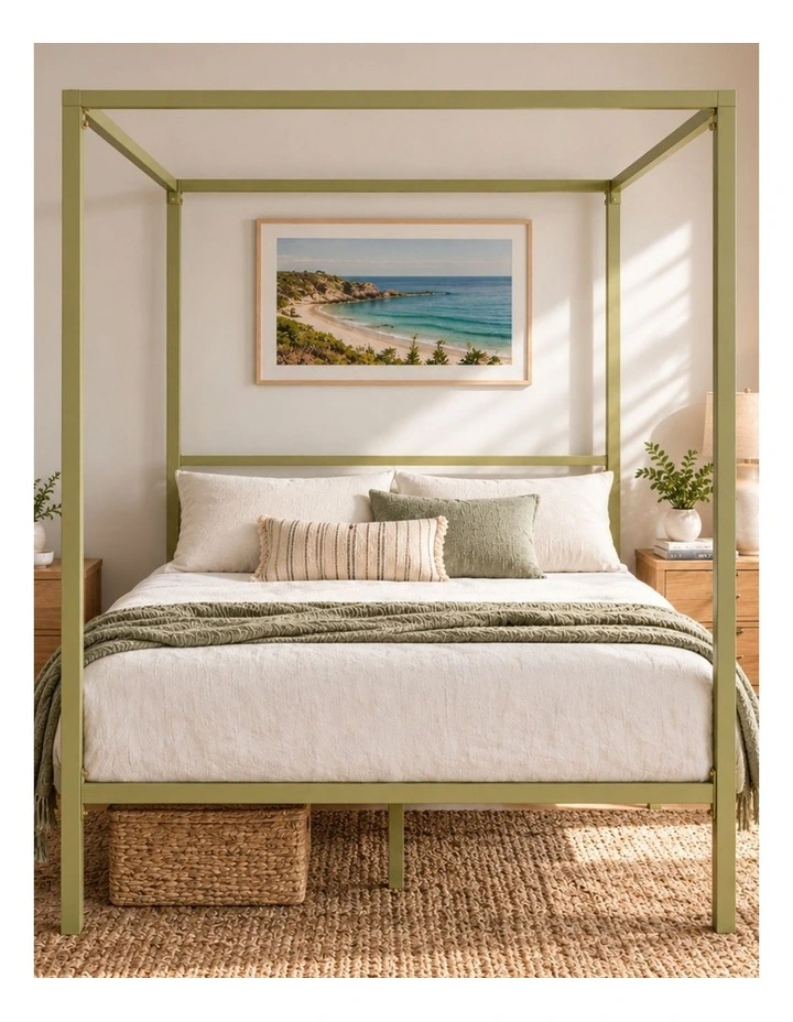 Patricia Metal Canopy Four Poster Bed Frame in Gold image 2