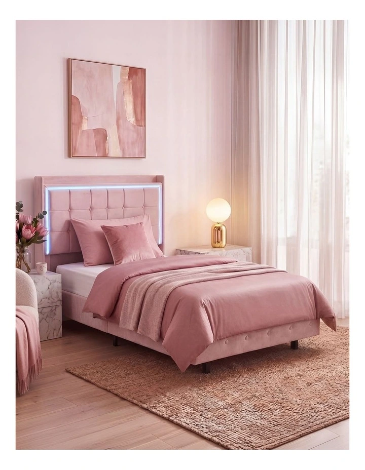 Levede King Single Floating Bed Frame With RGB LED Light Headboard USB Charge image 1