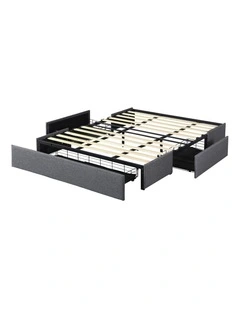 Levede Bed Frame King Size Fabric Mattress Base 3 Storage Drawer DIY Headboard