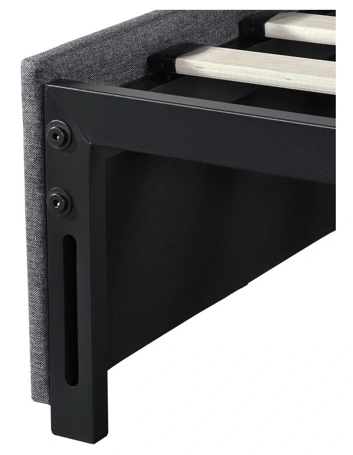 Levede Bed Frame King Size Fabric Mattress Base 3 Storage Drawer DIY Headboard image 4