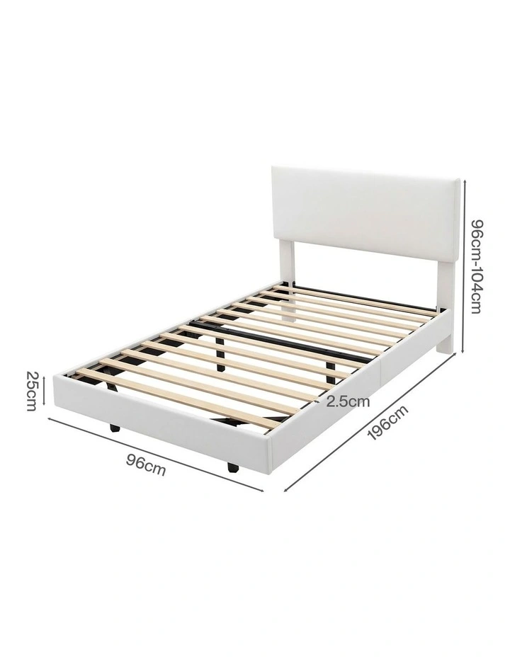 Levede Floating Bed Frame LED Light Soft Headboard Base Platform Single image 4