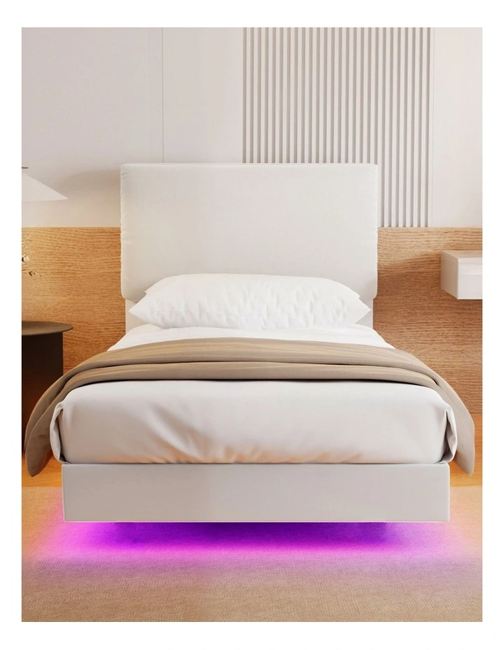 Levede Floating Bed Frame LED Light Soft Headboard Base Platform Single image 6