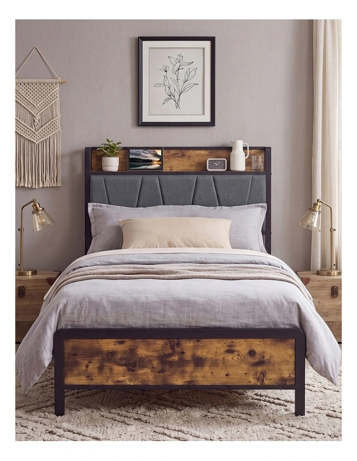Levede Single Bed Frame Steel Slats Storage Easy Assemble Bedroom Platform image 1