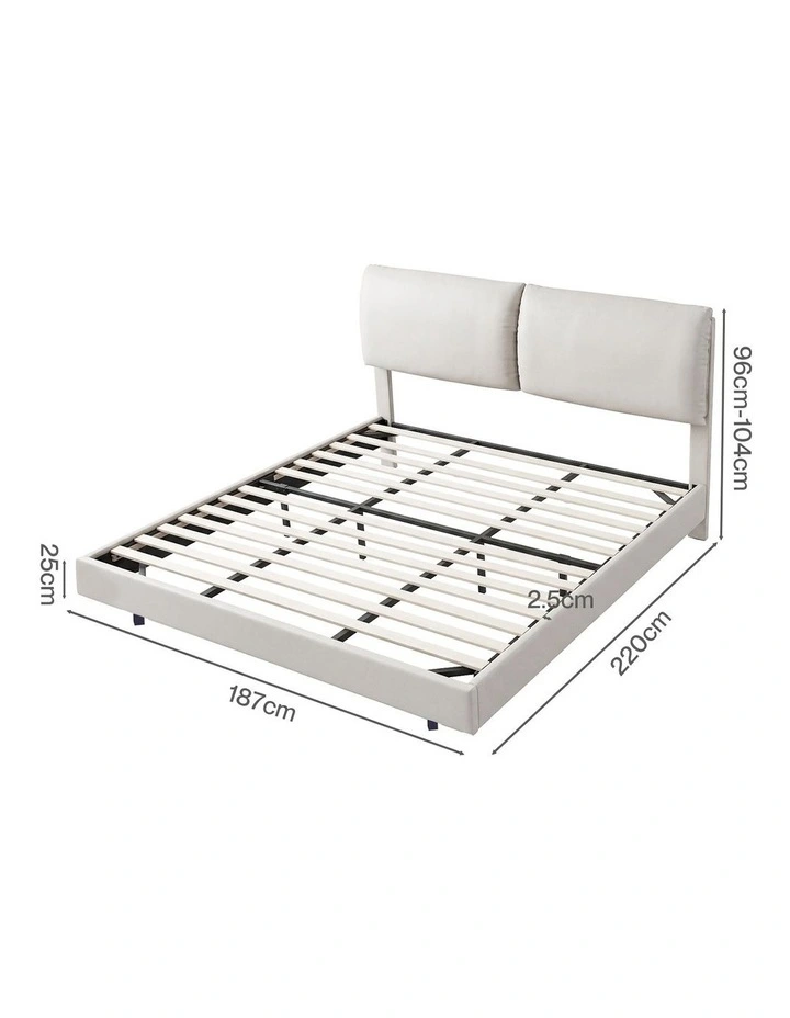 Levede Floating Bed Frame LED Light Soft Headboard Base Platform King image 4