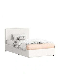 Bed Frame King Single Gas Lift Storage Adjustable Headboard Boucle
