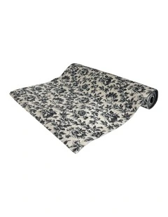 Floral Sonata Reversible Runner in Charcoal