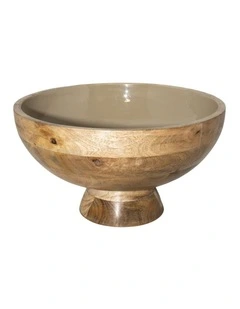 Corinne Pedestal Bowl in Light Taupe
