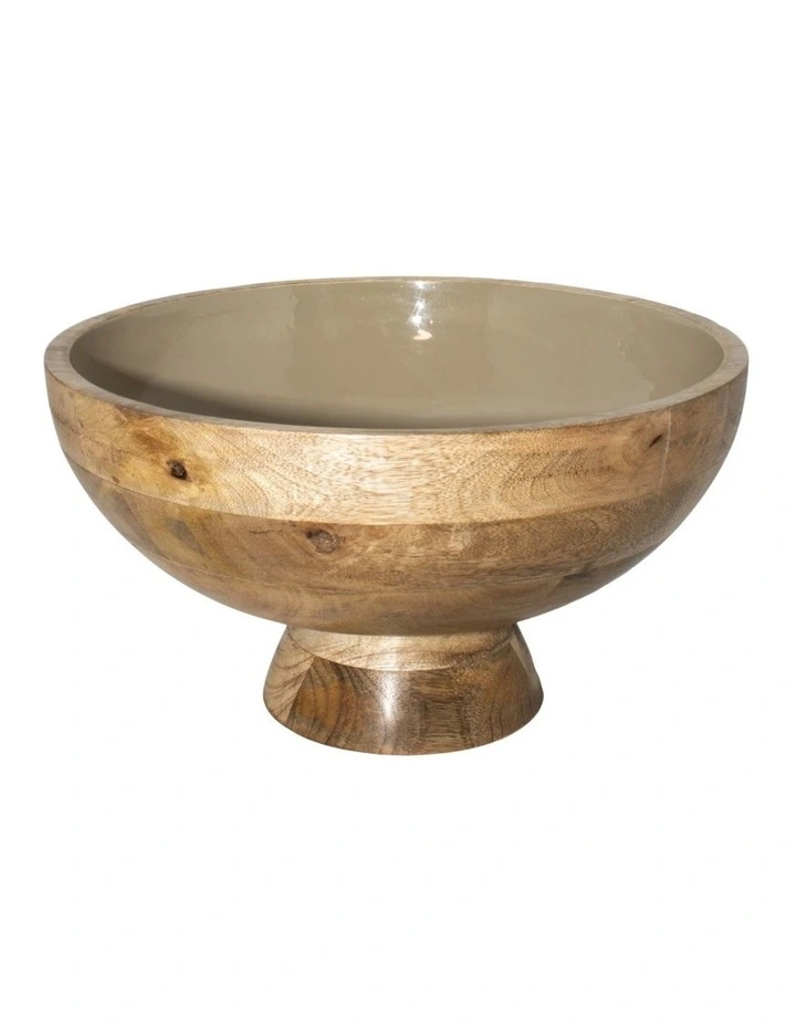 Corinne Pedestal Bowl in Light Taupe image 1