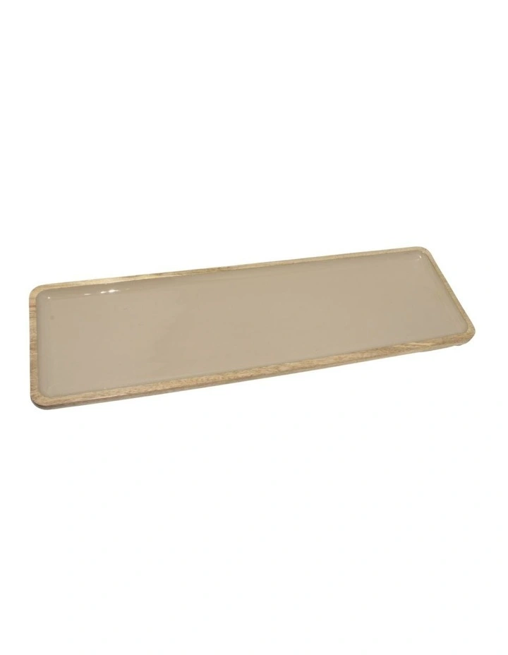 Corinne Large Rectangular Tray in Light Taupe image 1