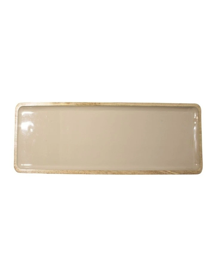 Corinne Large Rectangular Tray in Light Taupe image 2