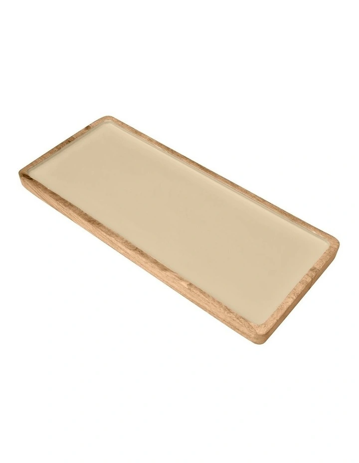 Corinne Small Rectangular Tray in Light Taupe image 1