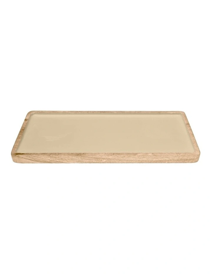 Corinne Small Rectangular Tray in Light Taupe image 2