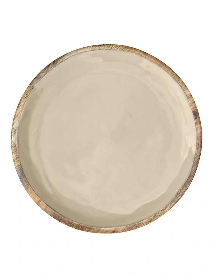 Corinne Small Round Serving Tray in Light Taupe image 2