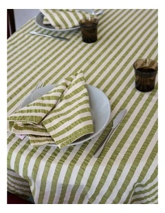 Pistachio Seersucker Square Tablecloth