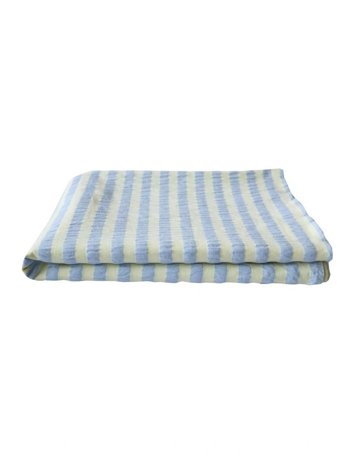 Butter Blue Seersucker Square Tablecloth image 2