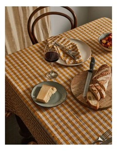 Mango Seersucker Square Tablecloth