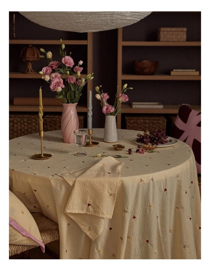 Forget Me Not Embroidered Tablecloth image 1