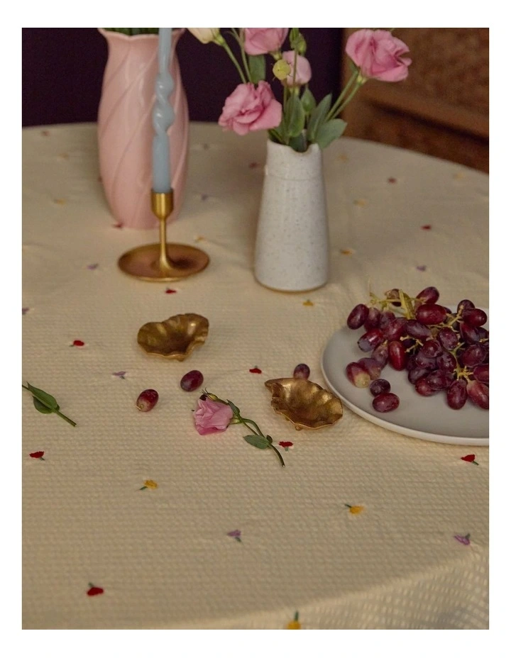 Forget Me Not Embroidered Square Tablecloth image 4