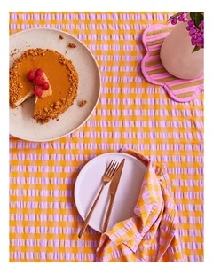Kumquat Bloom Seersucker Tablecloth