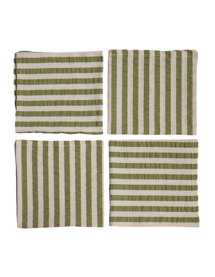 Pistachio Seersucker Napkin Set image 1
