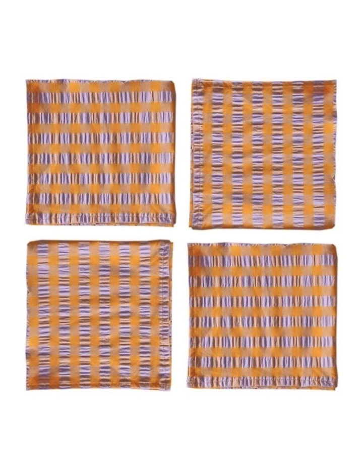 Kumquat Bloom Seersucker Napkin Set image 1