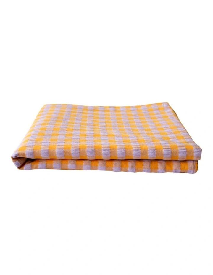 Kumquat Bloom Seersucker Square Tablecloth image 3
