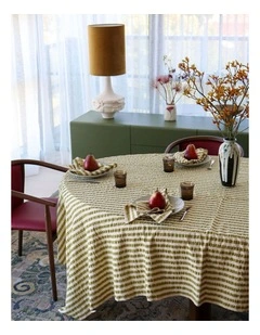 Pistachio Seersucker Tablecloth