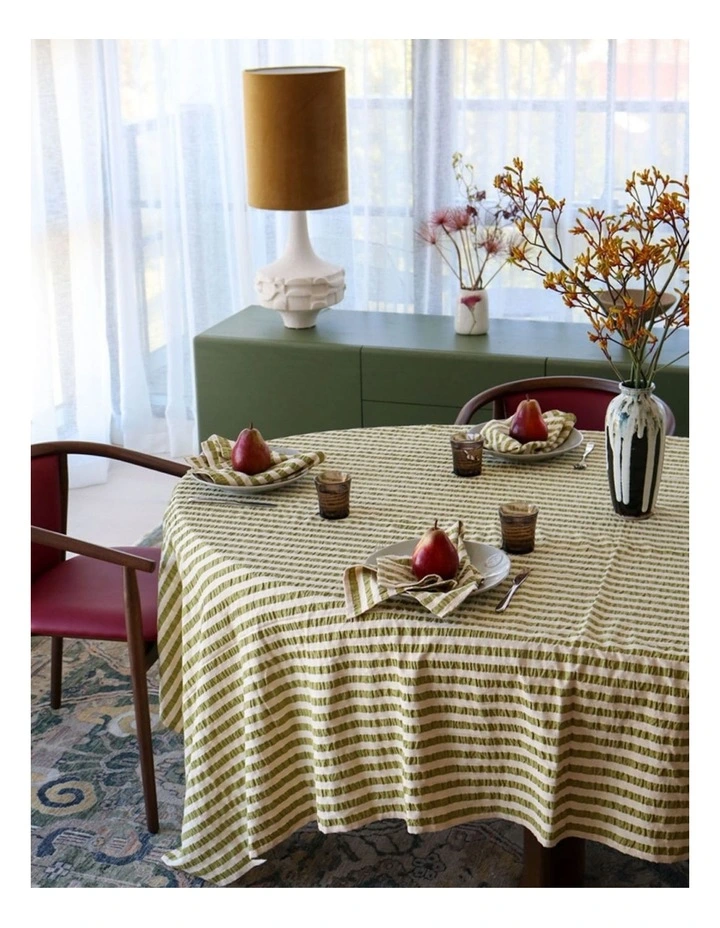 Pistachio Seersucker Tablecloth image 1