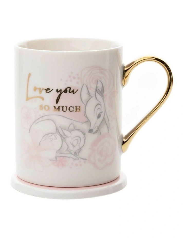 Disney Gifts - Mug & Coaster Set: Bambi - Love - Porcelain - Gifting Tableware image 1