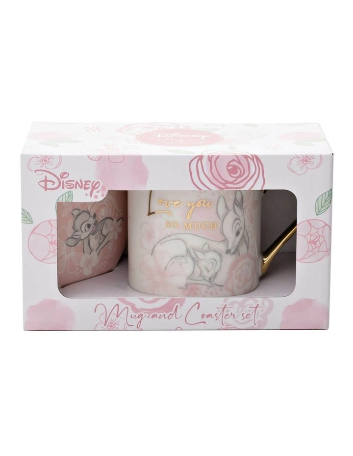Disney Gifts - Mug & Coaster Set: Bambi - Love - Porcelain - Gifting Tableware image 2