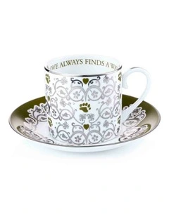 Charlie Bear - Labyrinth Cup & Saucer Set Love Always Finds A Way